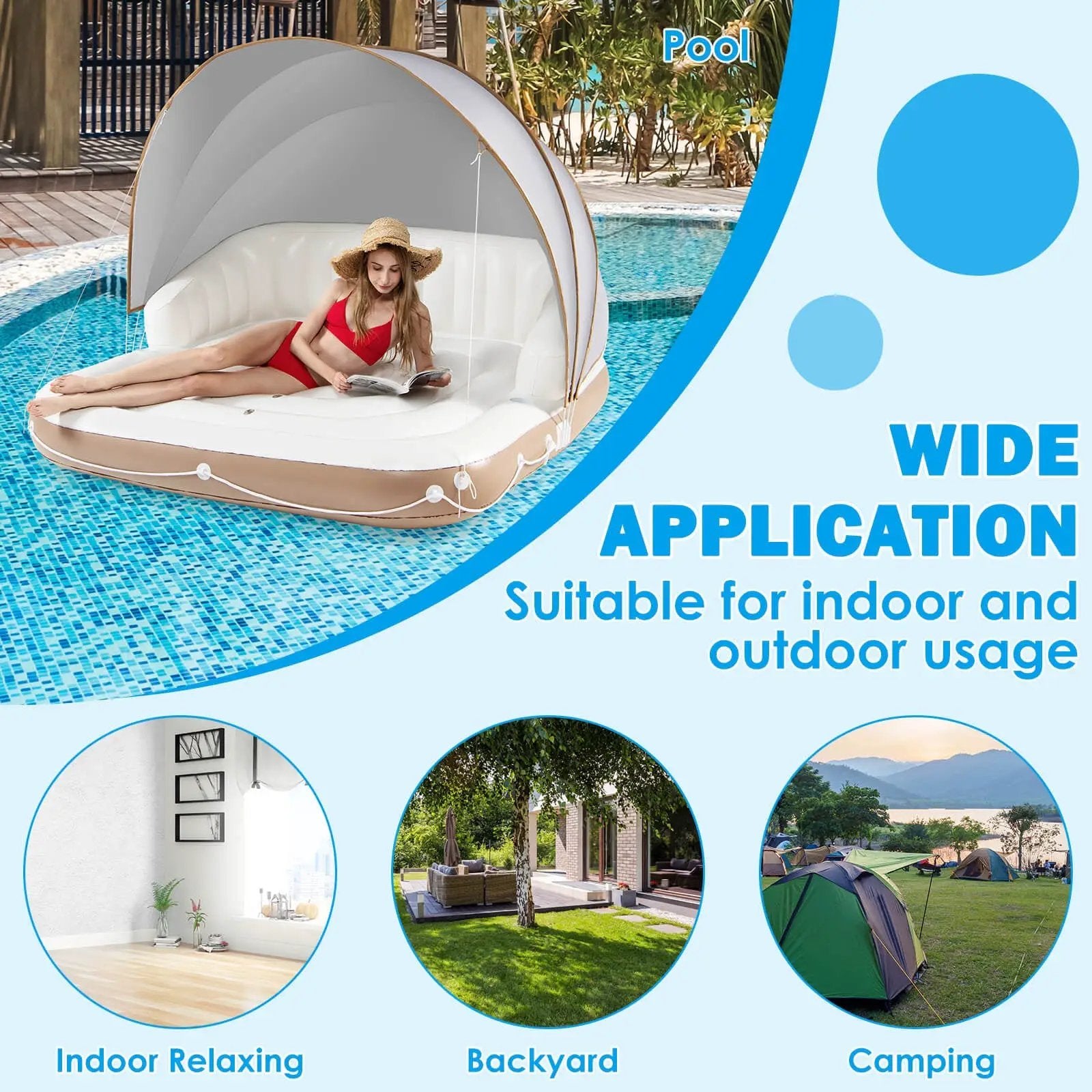 Inflatable Pool Float Lounge Swimming Raft by DirectDeals