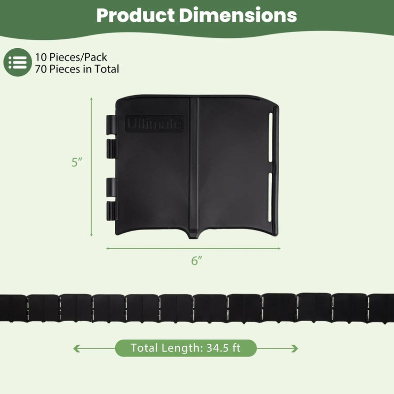 Garden Edging Borders 70-Piece Interlocking No-Dig Set by DirectDeals