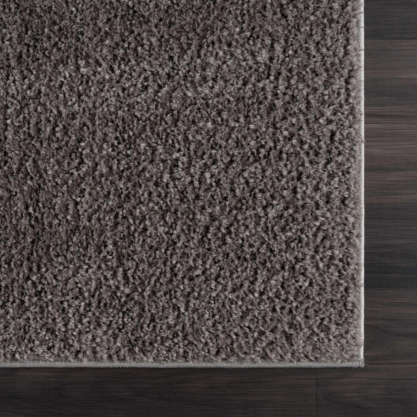 Judy Solid Dark Gray Washable Shag Rug - Clearance by Boutique Rugs