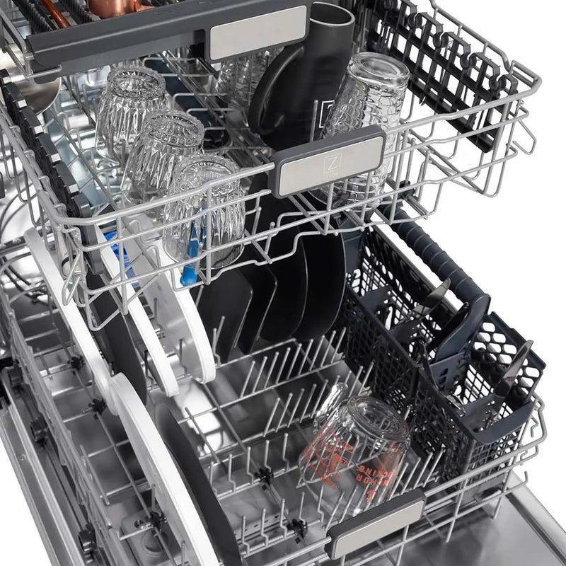 ZLINE Autograph 24" Dishwasher, White Door, Bronze DWMTZ-WM-24-CB by Farmhouse Kitchen and Bath