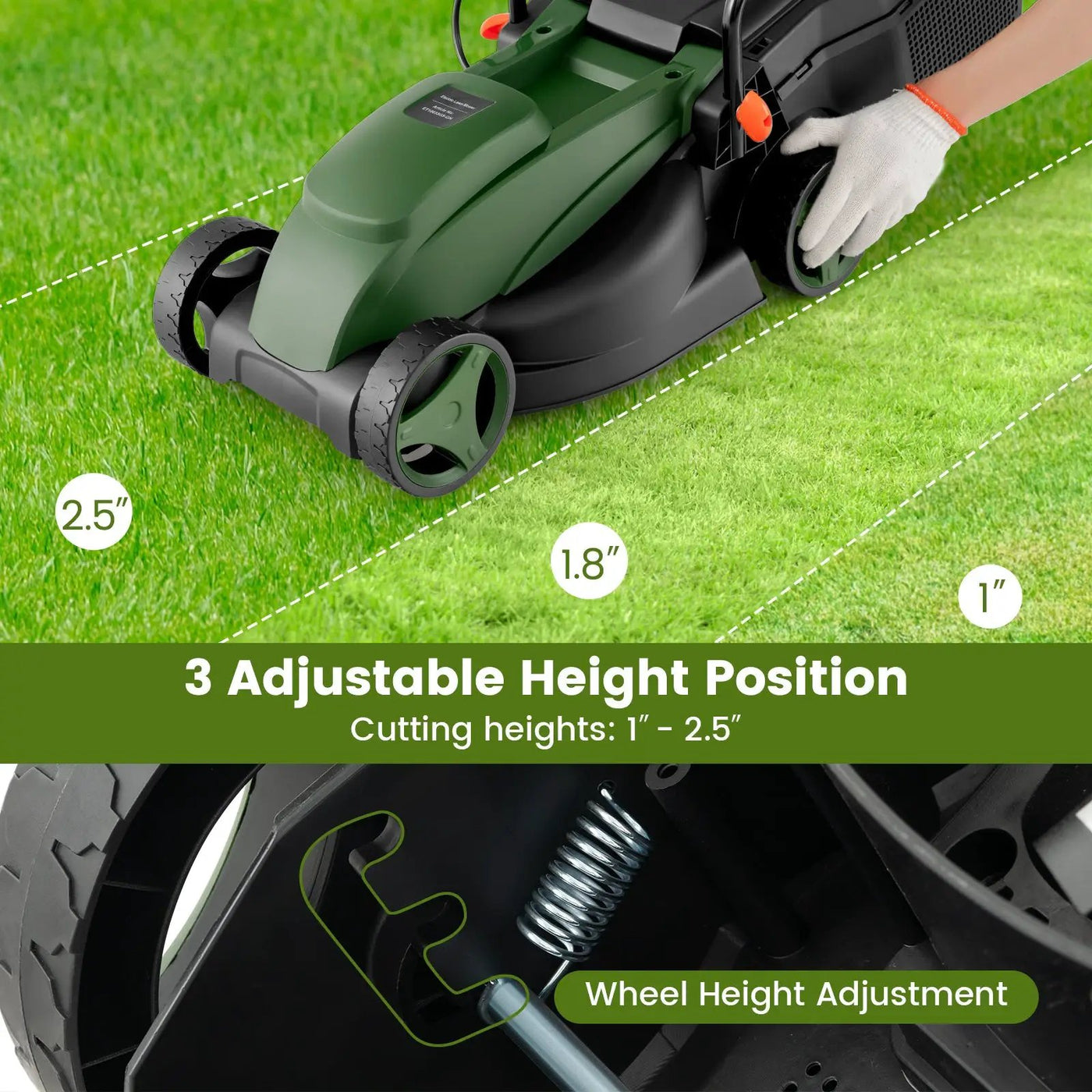 10 AMP 13 Inch Electric Corded Lawn Mower with Collection Box by DirectDeals