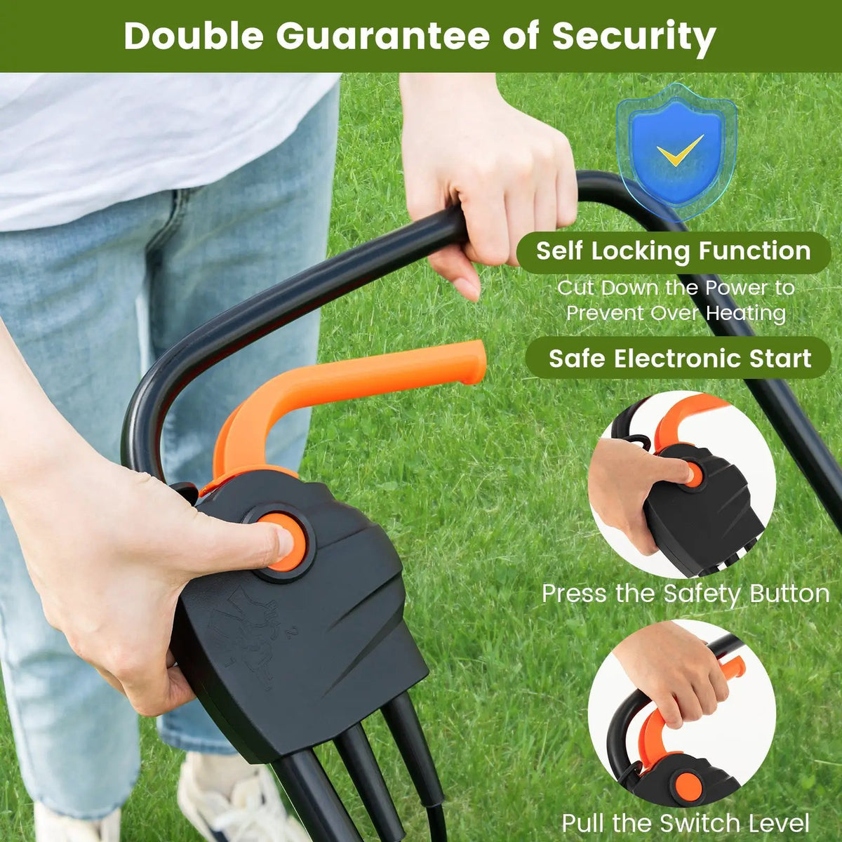10 AMP 13 Inch Electric Corded Lawn Mower with Collection Box by DirectDeals