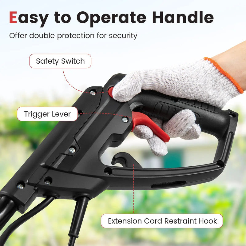 10 Amp Powerful Corded Electric Tiller Cultivator with Safety Lock by DirectDeals