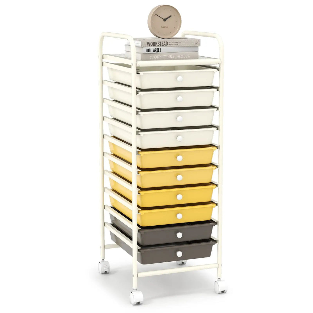 10 Drawer Rolling Storage Cart Organizer with 4 Universal Casters by DirectDeals