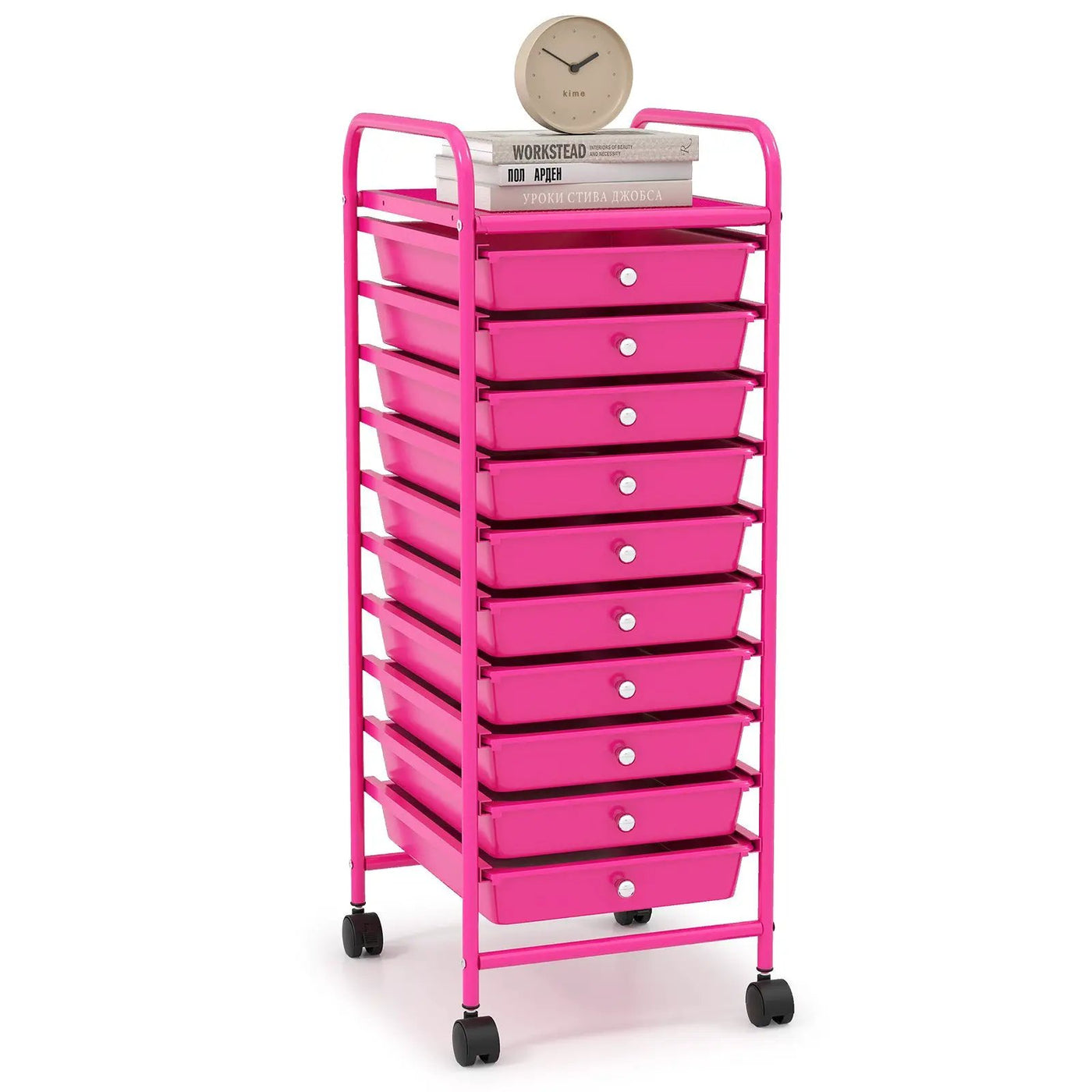10 Drawer Rolling Storage Cart Organizer with 4 Universal Casters by DirectDeals