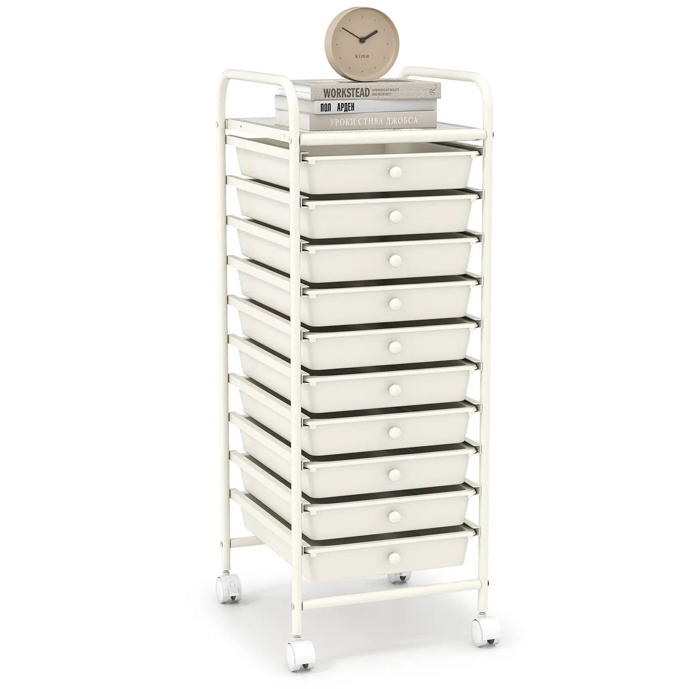 10 Drawer Rolling Storage Cart Organizer with 4 Universal Casters by DirectDeals