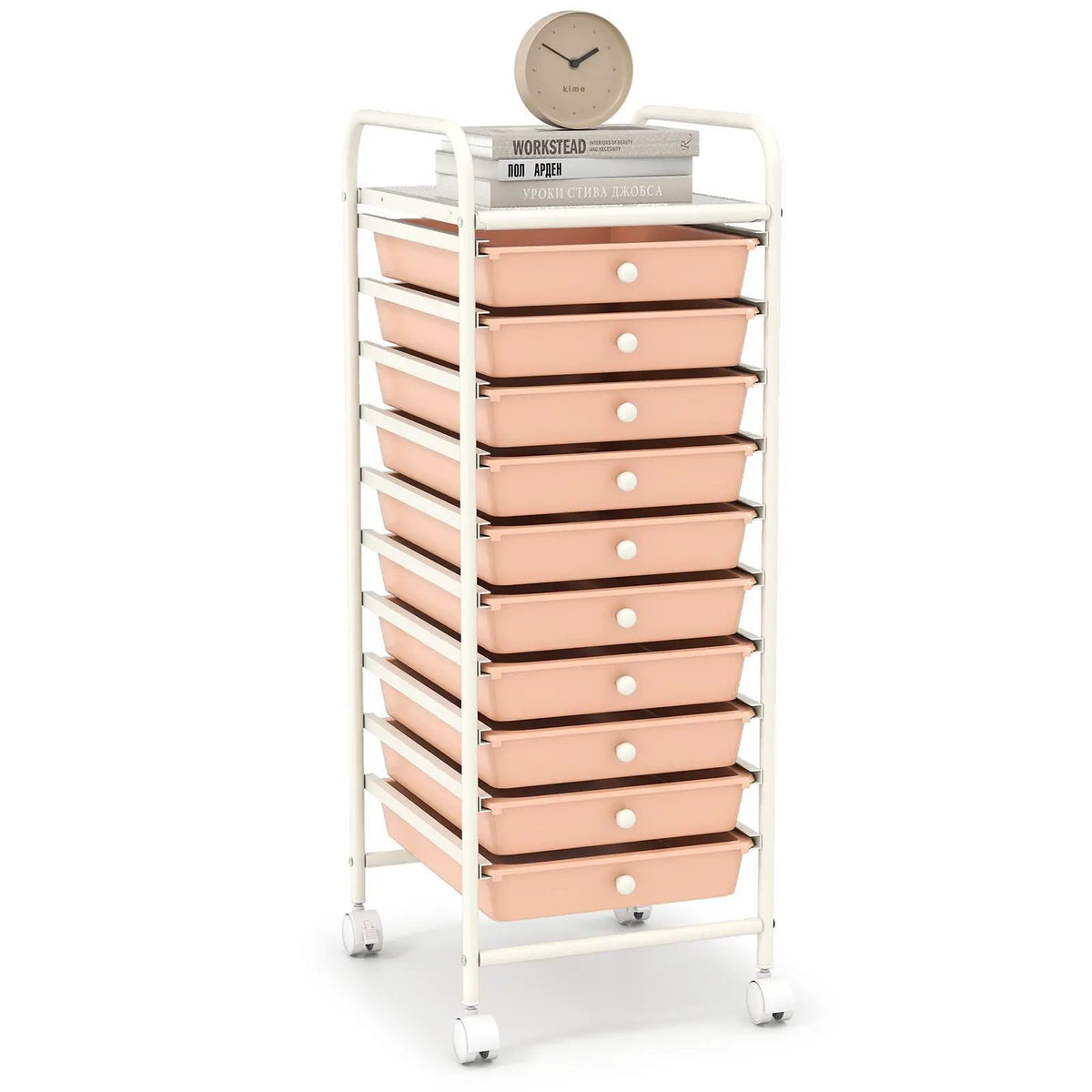 10 Drawer Rolling Storage Cart Organizer with 4 Universal Casters by DirectDeals