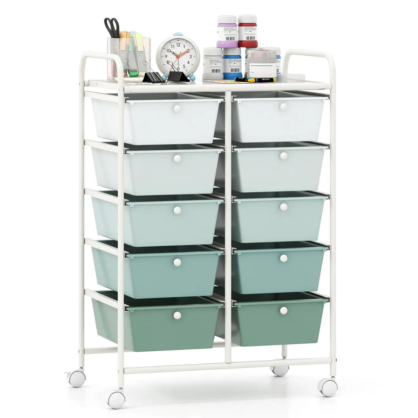 10-Drawer Rolling Storage Cart by DirectDeals