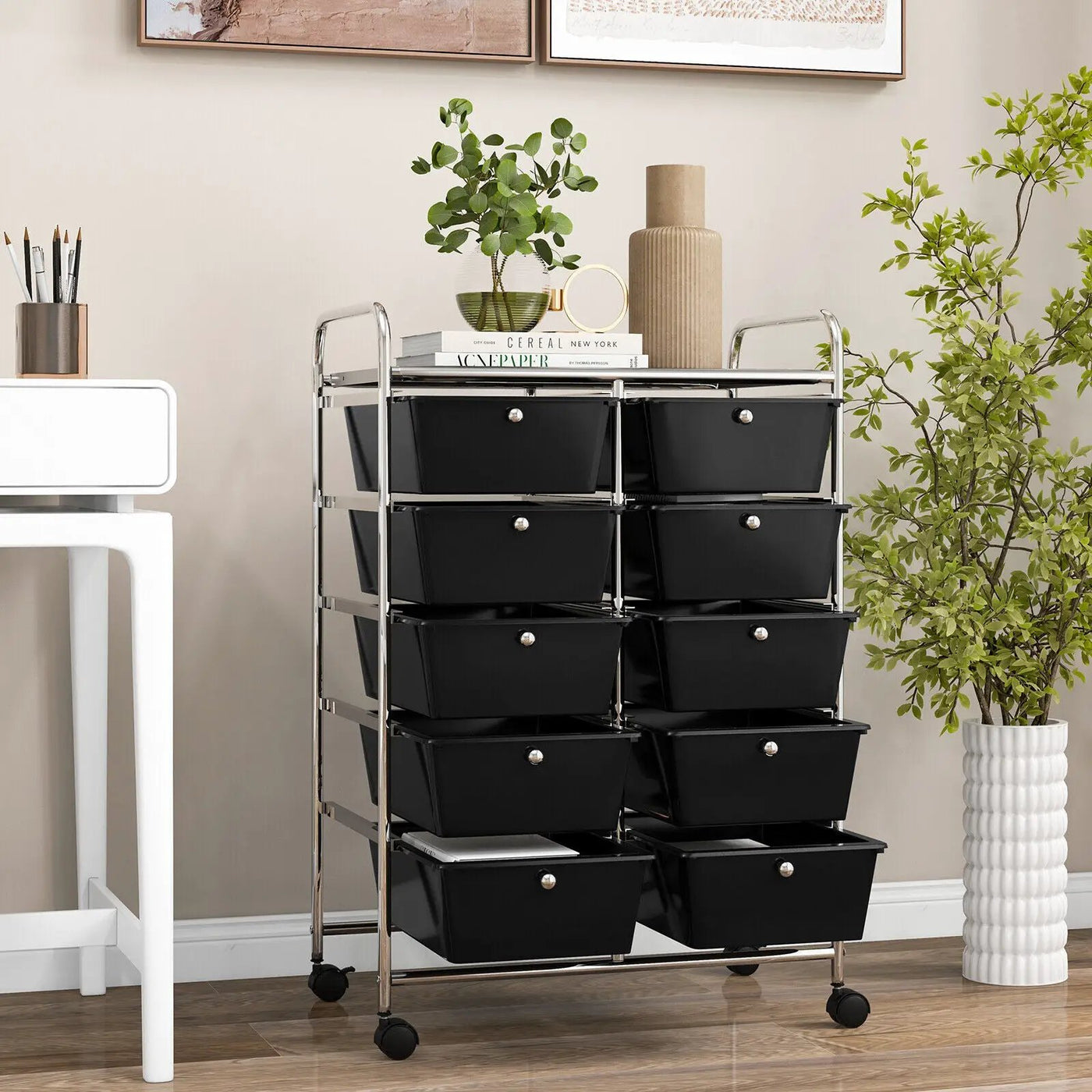 10-Drawer Rolling Storage Cart by DirectDeals
