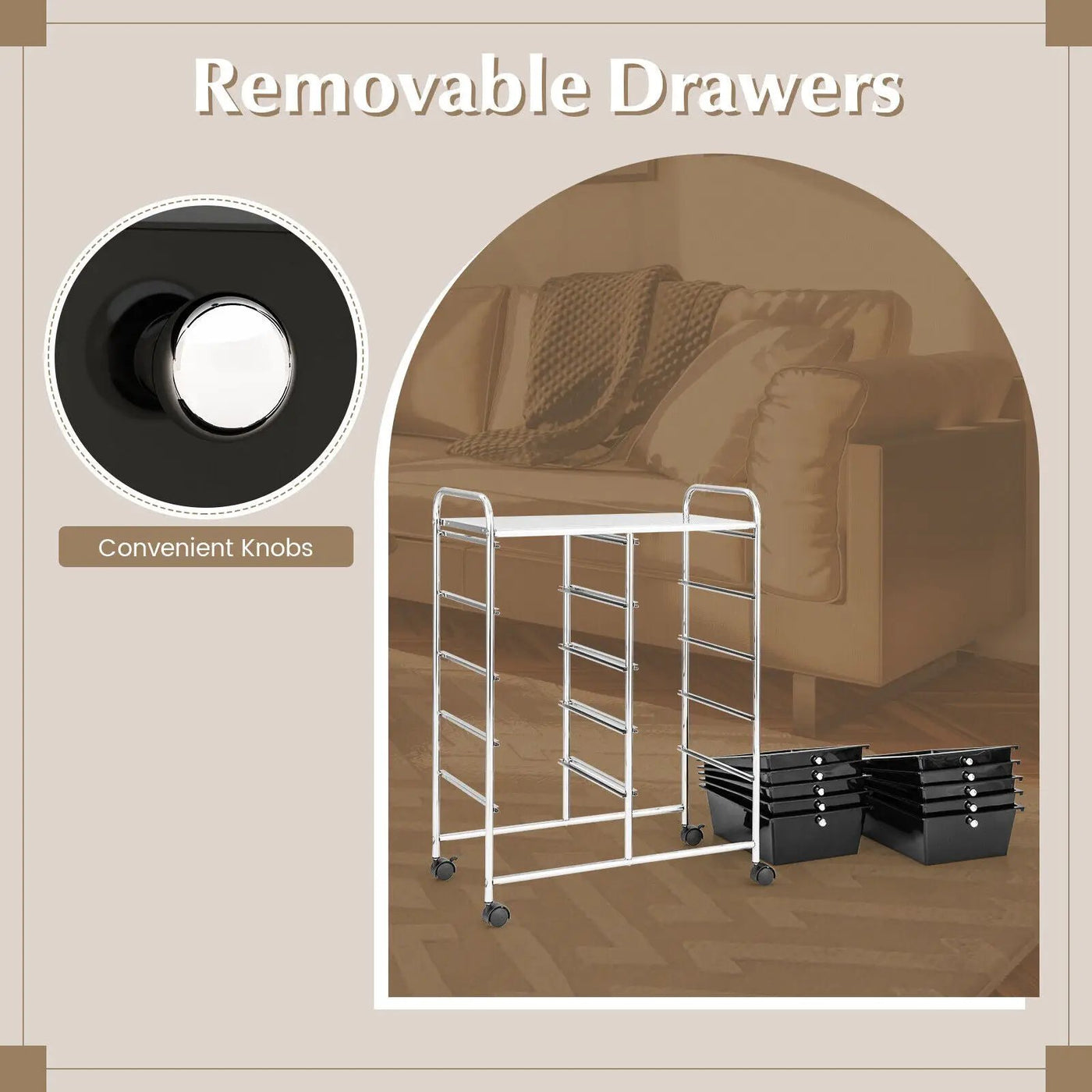 10-Drawer Rolling Storage Cart by DirectDeals