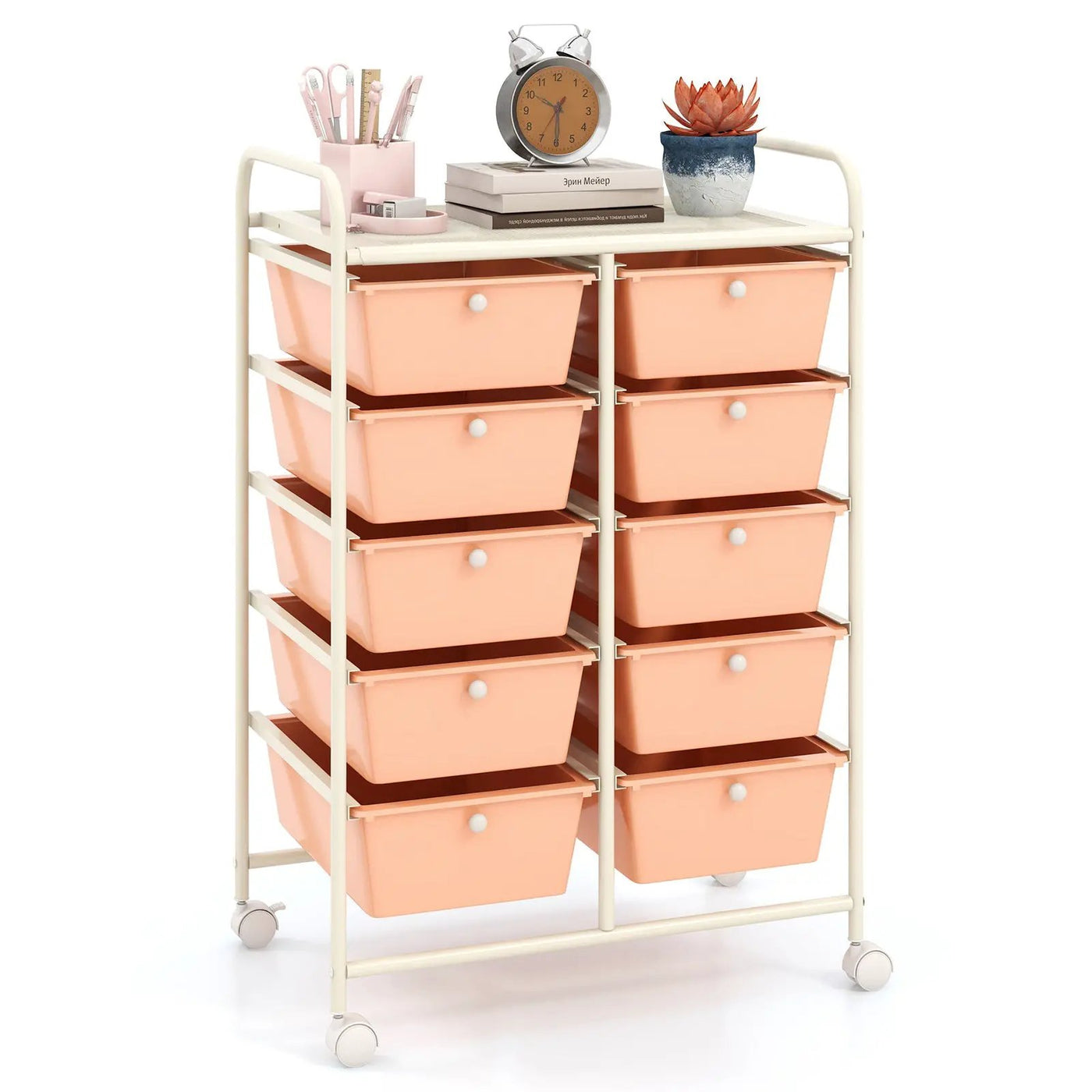 10-Drawer Rolling Storage Cart by DirectDeals
