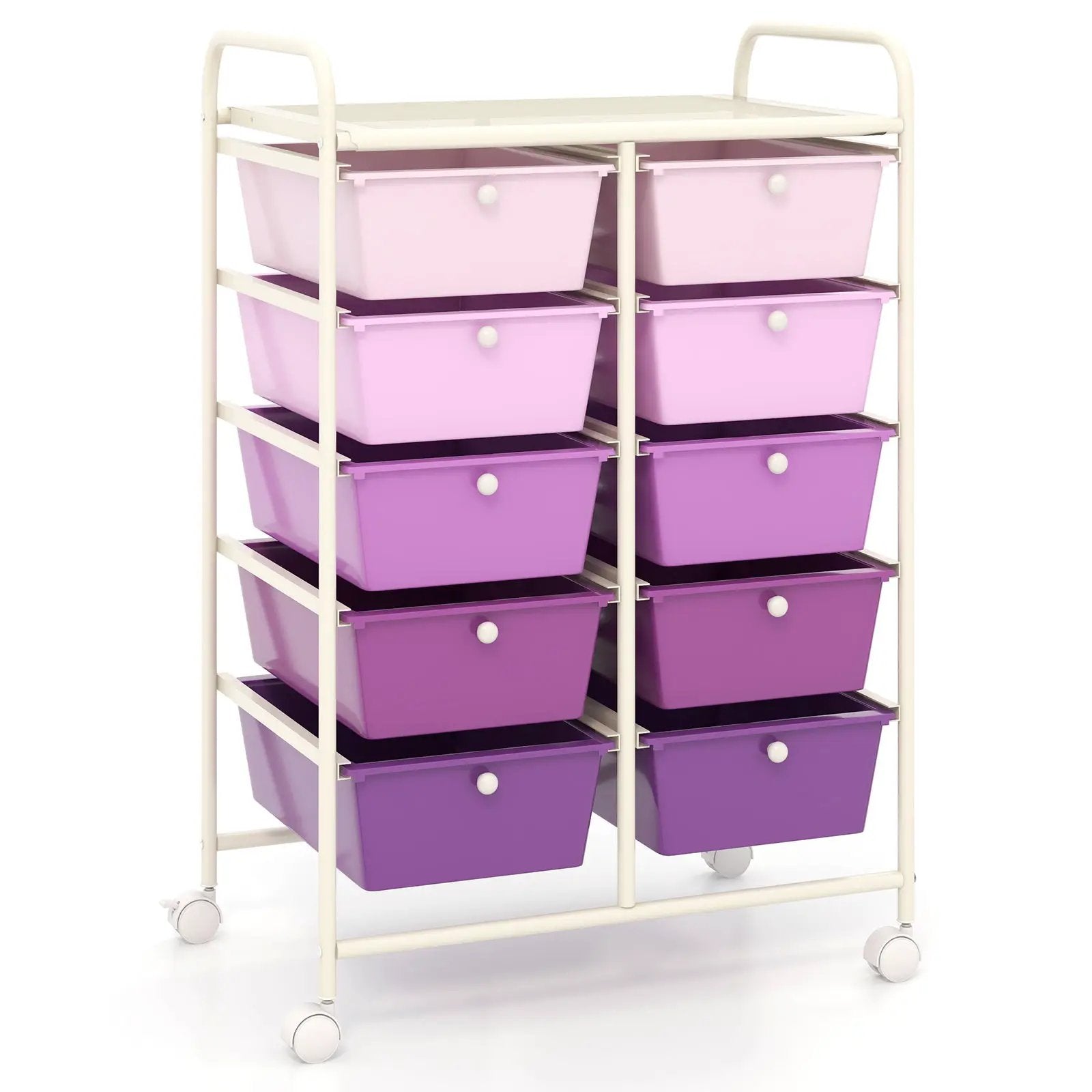 10-Drawer Rolling Storage Cart by DirectDeals