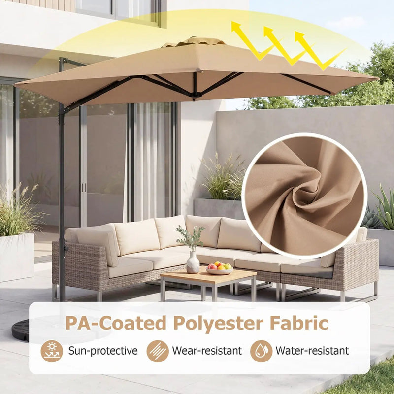 10 FT Cantilever Patio Umbrella with 360° Rotation by DirectDeals
