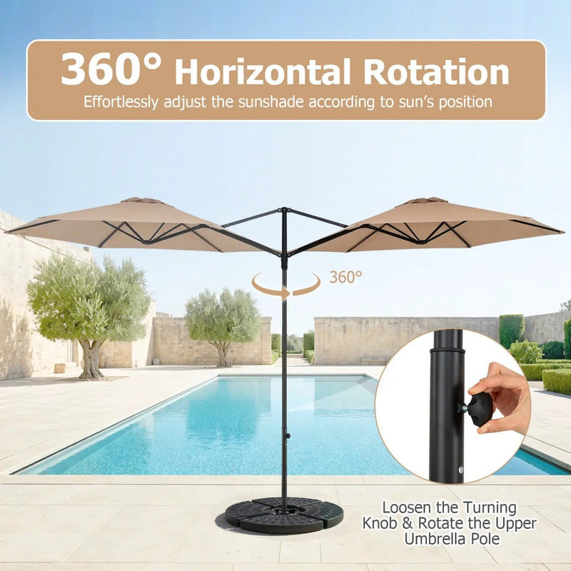 10 FT Cantilever Patio Umbrella with 360° Rotation by DirectDeals