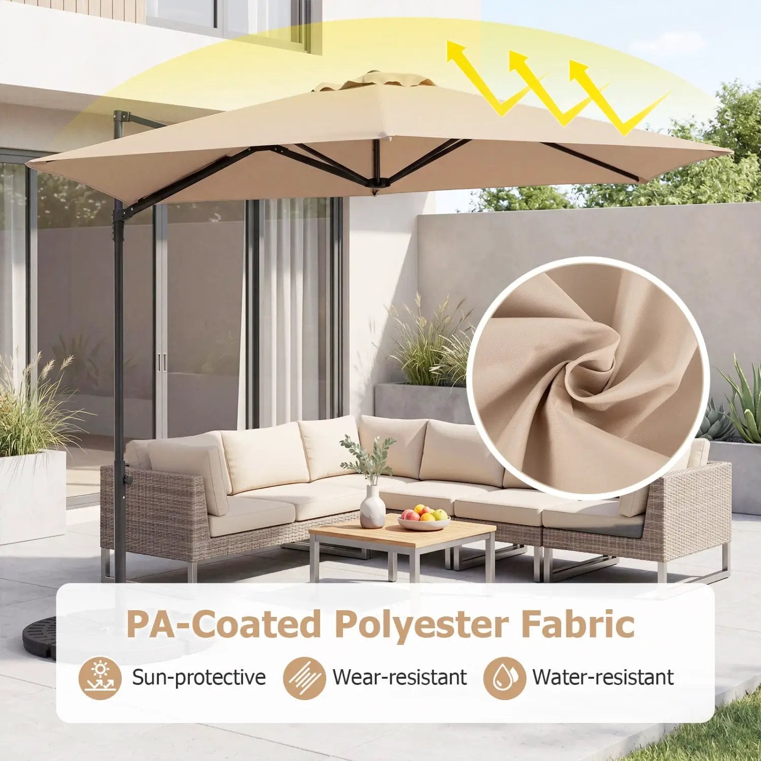 10 FT Cantilever Patio Umbrella with 360° Rotation by DirectDeals