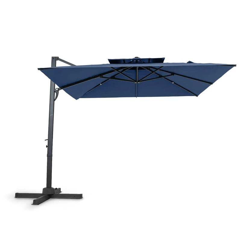 10 FT Patio Cantilever Umbrella with 360° Rotation and 8 Sturdy Ribs for Backyard by DirectDeals