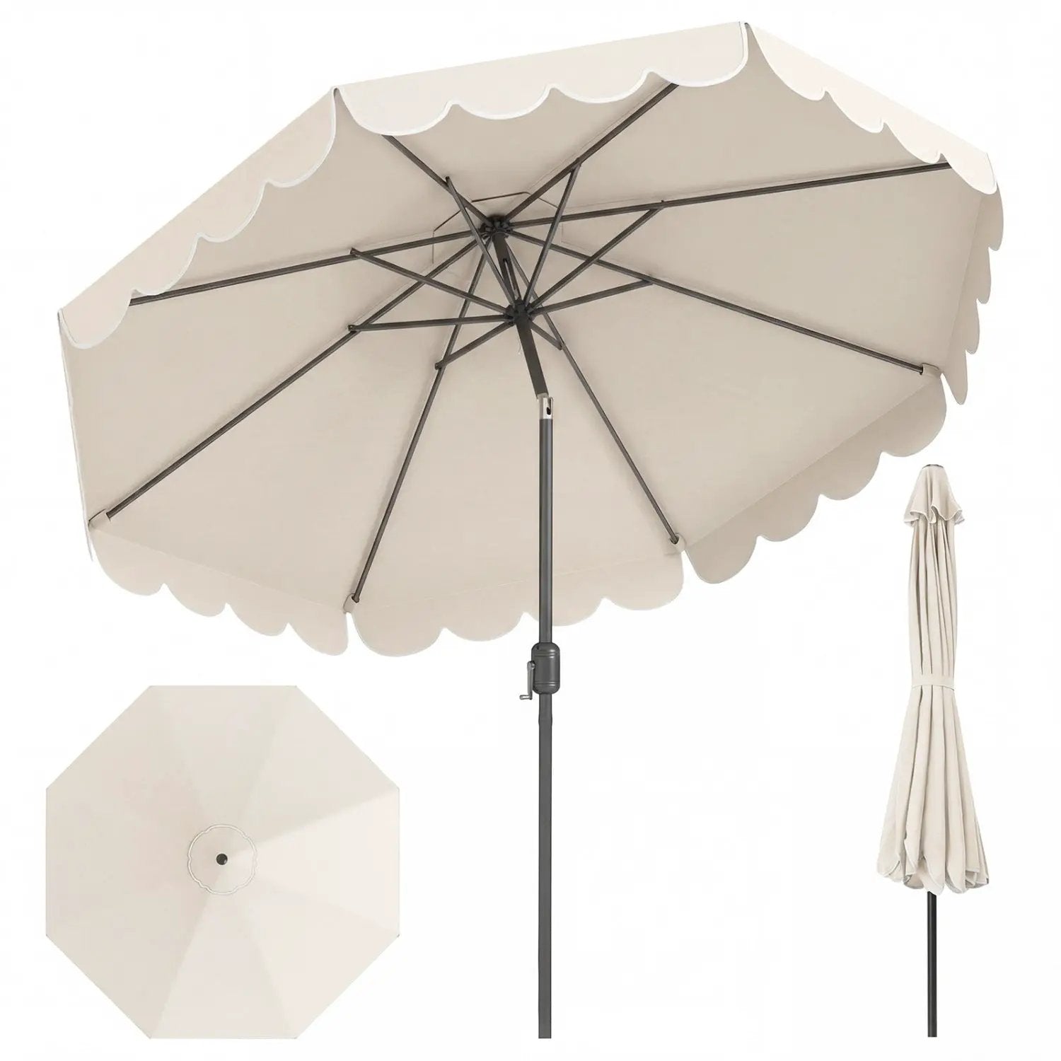 10 FT Patio Umbrella with Push Button Tilt and Crank by DirectDeals