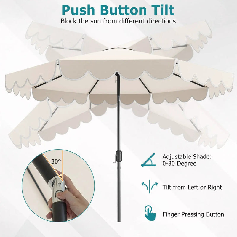 10 FT Patio Umbrella with Push Button Tilt and Crank by DirectDeals