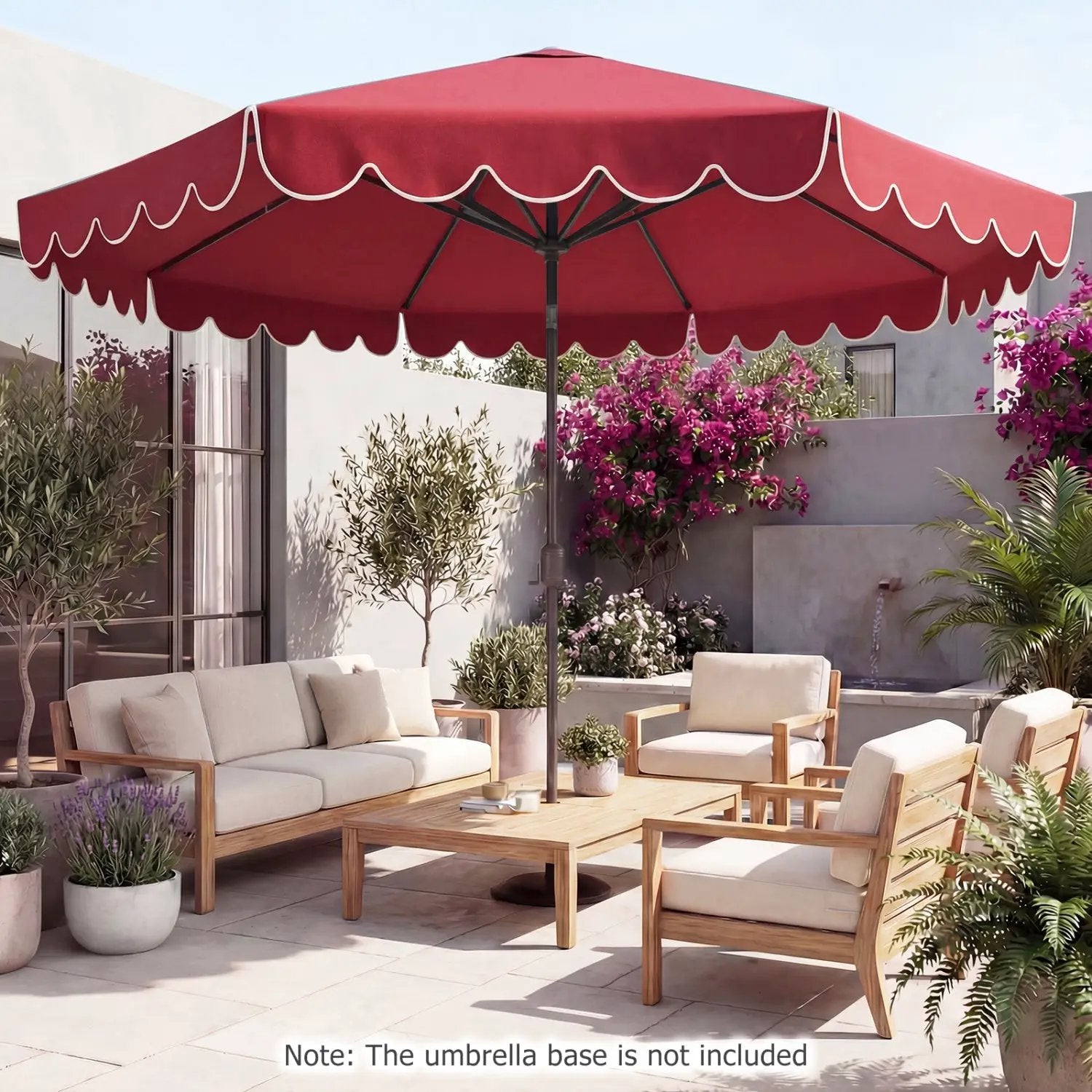10 FT Patio Umbrella with Push Button Tilt and Crank by DirectDeals