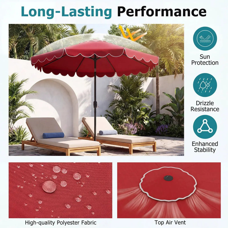 10 FT Patio Umbrella with Push Button Tilt and Crank by DirectDeals