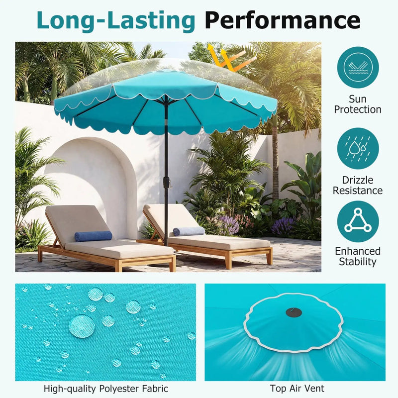 10 FT Patio Umbrella with Push Button Tilt and Crank by DirectDeals