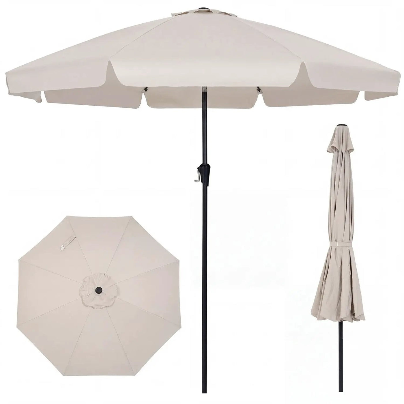 10 FT Scalloped Patio Umbrella with Push Button Tilt by DirectDeals