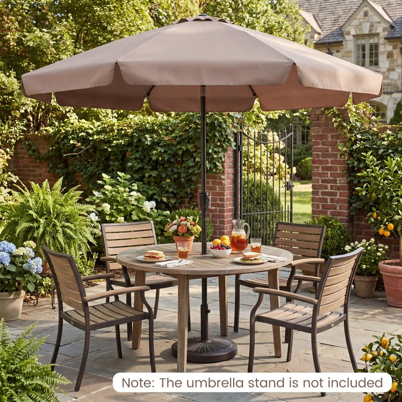 10 FT Scalloped Patio Umbrella with Push Button Tilt by DirectDeals