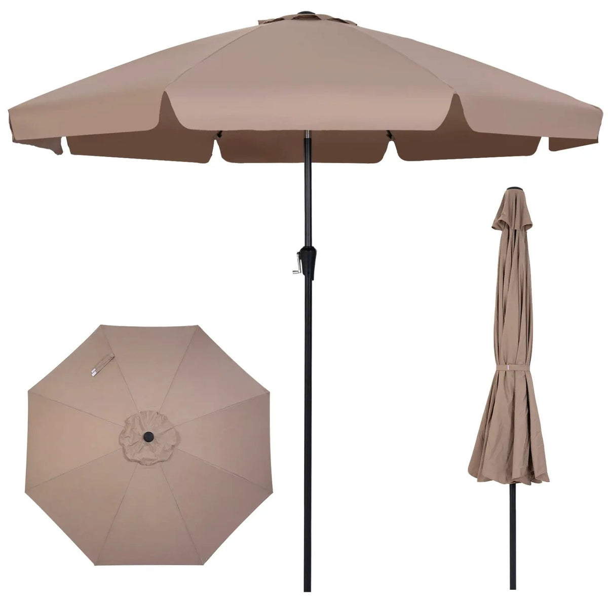 10 FT Scalloped Patio Umbrella with Push Button Tilt by DirectDeals