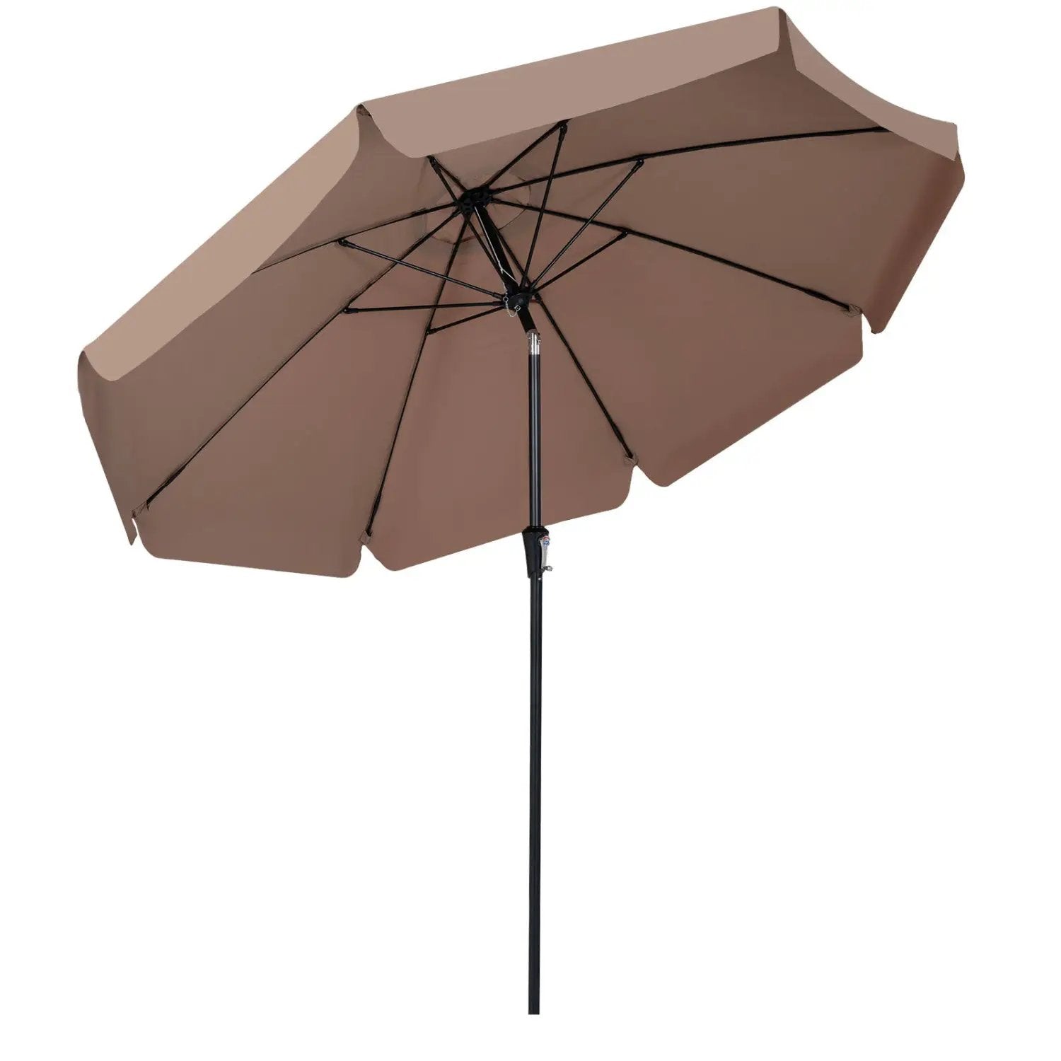 10 FT Scalloped Patio Umbrella with Push Button Tilt by DirectDeals
