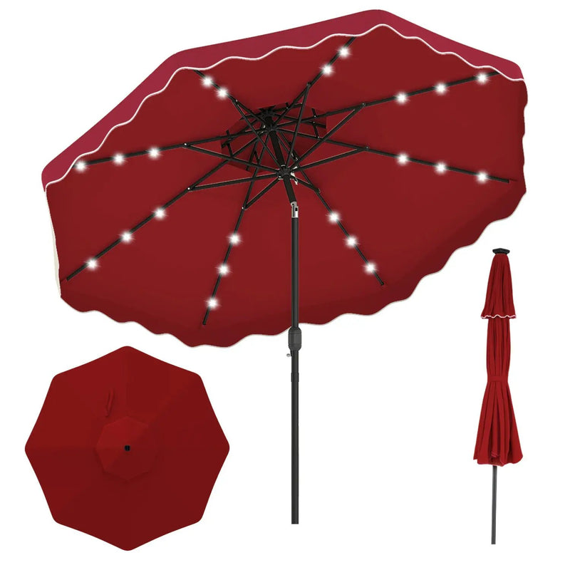 10 FT Solar LED Patio Umbrella for Deck and Pool by DirectDeals