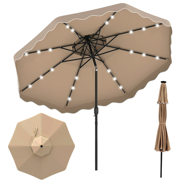 10 FT Solar LED Patio Umbrella for Deck and Pool, photo 2 of 40