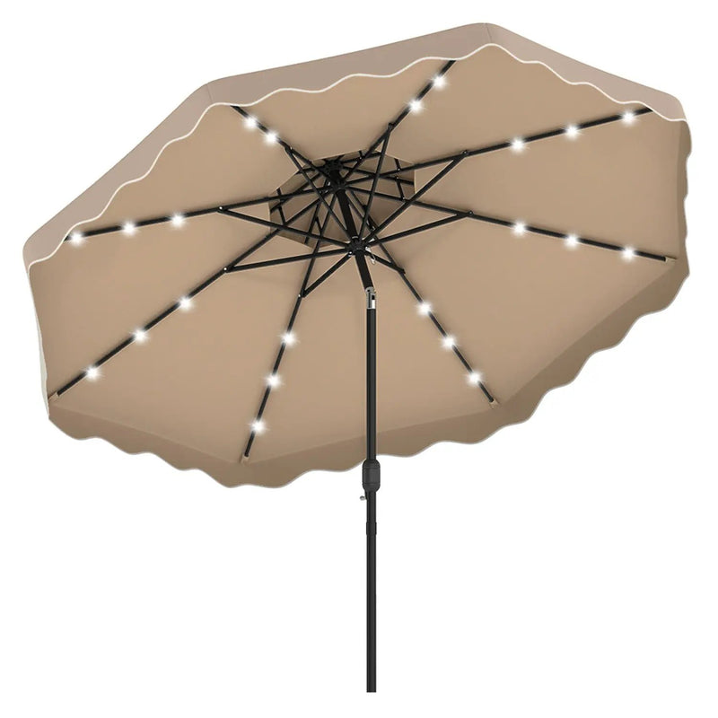 10 FT Solar LED Patio Umbrella for Deck and Pool by DirectDeals