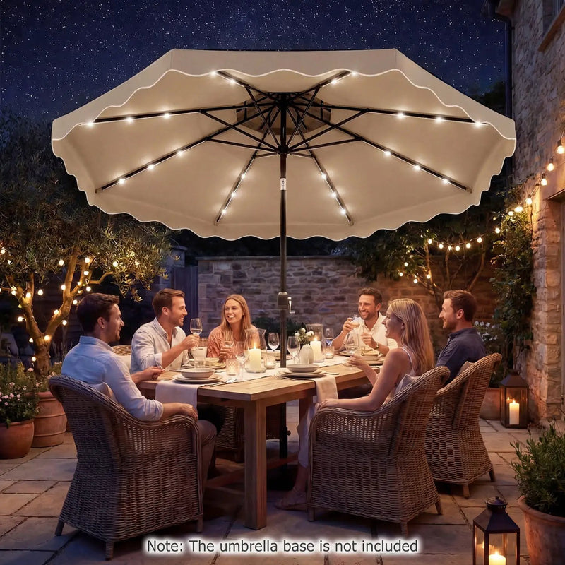 10 FT Solar LED Patio Umbrella for Deck and Pool by DirectDeals
