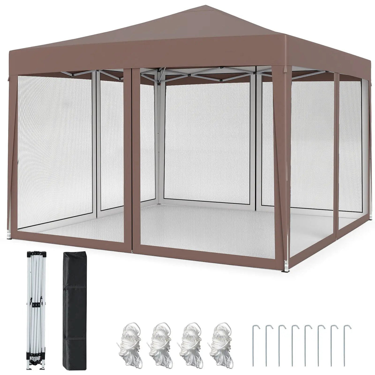 10 FT x 10 FT Pop-Up Canopy Tent Easy Setup Instant Folding Shelter with Mesh Netting by DirectDeals
