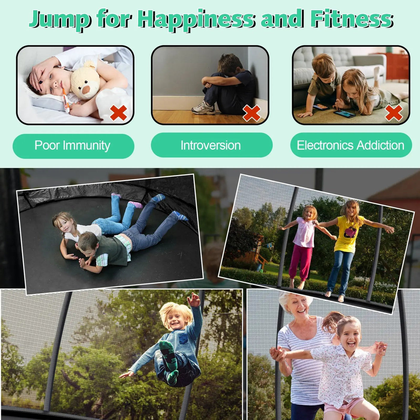10 Feet ASTM Approved Recreational Trampoline with Ladder by DirectDeals