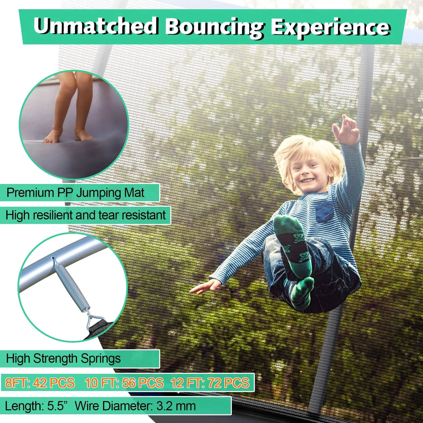 10 Feet ASTM Approved Recreational Trampoline with Ladder by DirectDeals