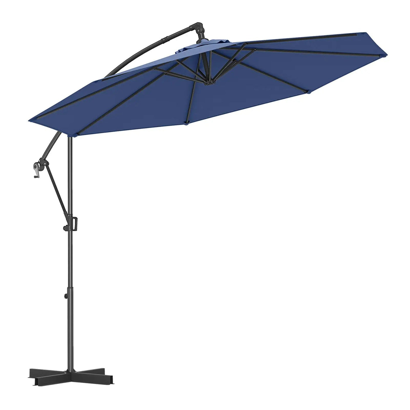 10 Feet Offset Hanging Umbrella with Base and Infinite Tilt by DirectDeals