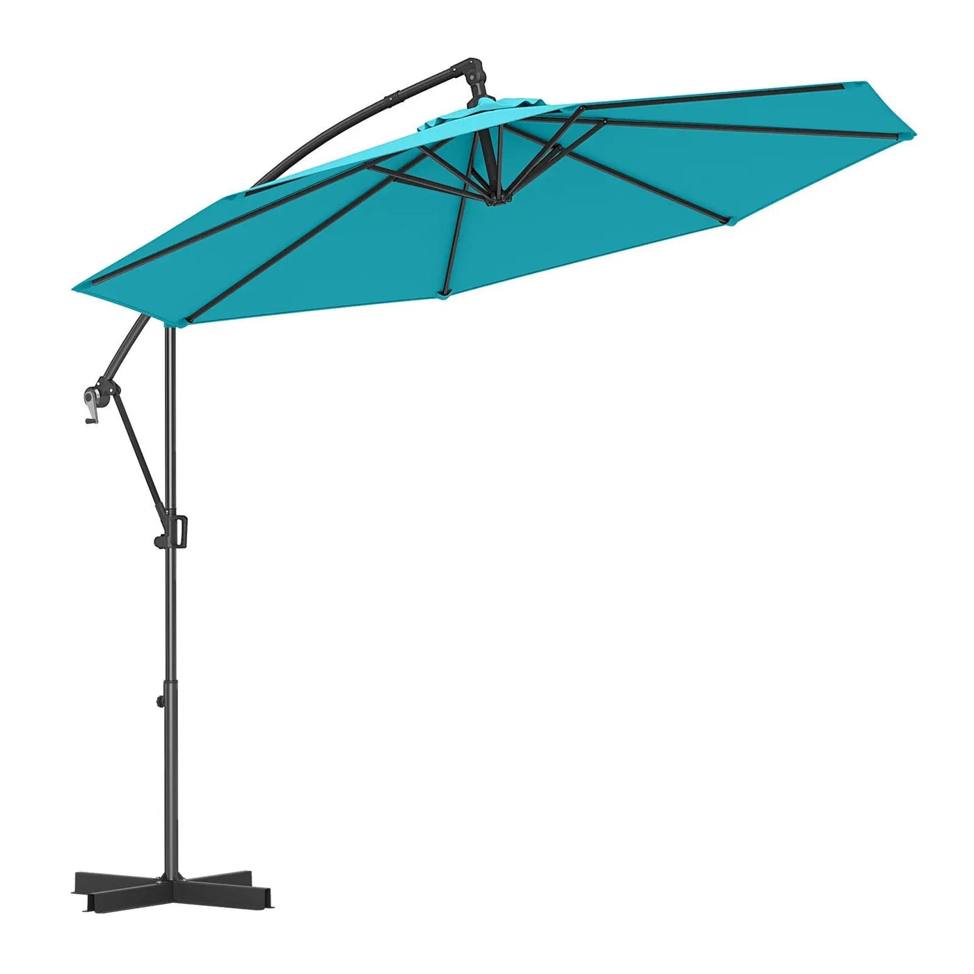 10 Feet Offset Hanging Umbrella with Base and Infinite Tilt by DirectDeals