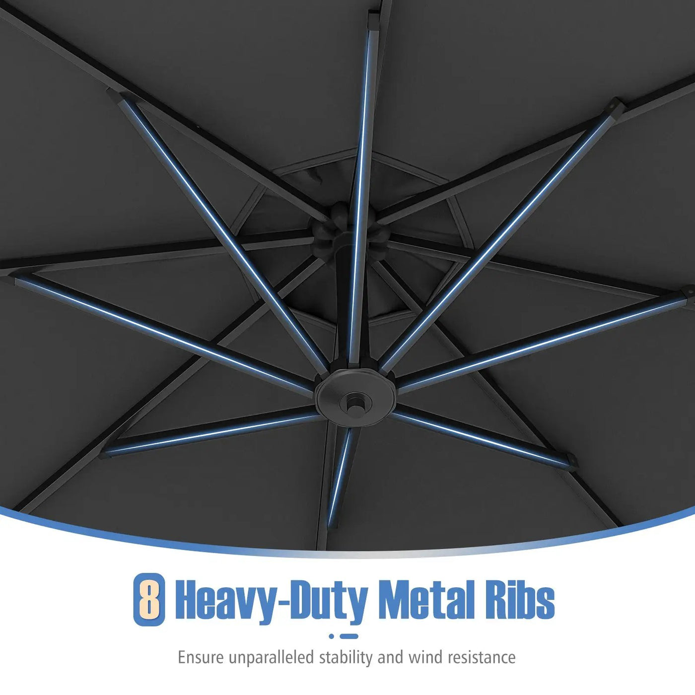 10 Feet Offset Hanging Umbrella with Base Patio Cantilever Umbrella with Tilt by DirectDeals