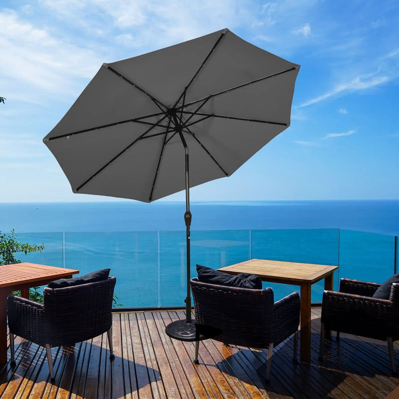10 Feet Outdoor Patio umbrella with Bright Solar LED Lights-Dark Blue by DirectDeals