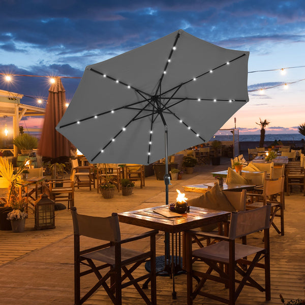 10 Feet Outdoor Patio umbrella with Bright Solar LED Lights-Dark Blue, photo 2 of 13