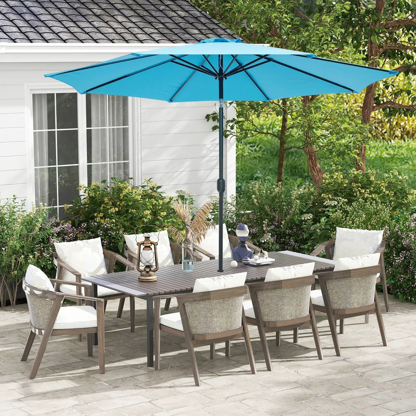 10 Feet Outdoor Patio Umbrella with Tilt Adjustment and Crank by DirectDeals