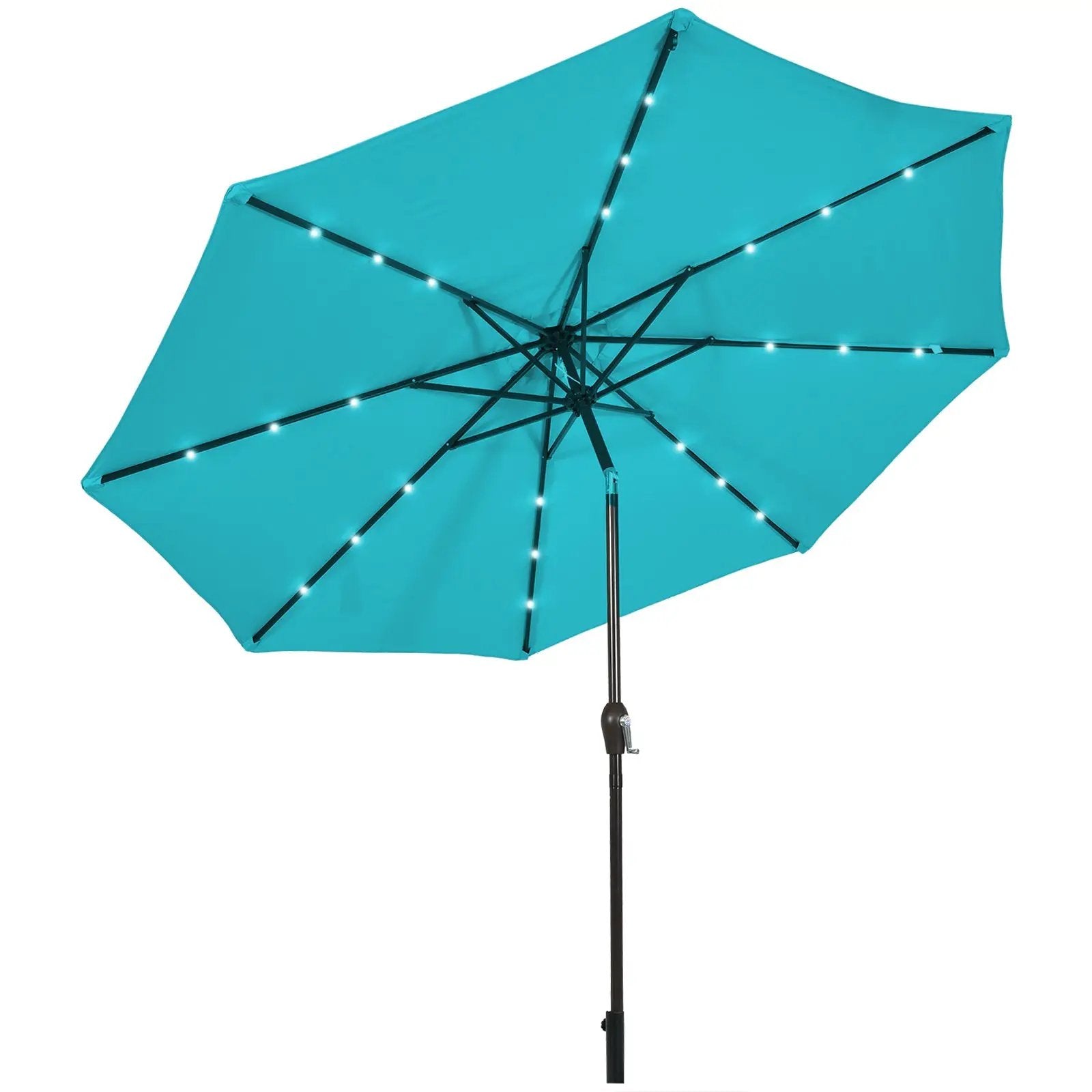 10 Feet Outdoor Patio umbrella with Bright Solar LED Lights-Dark Blue