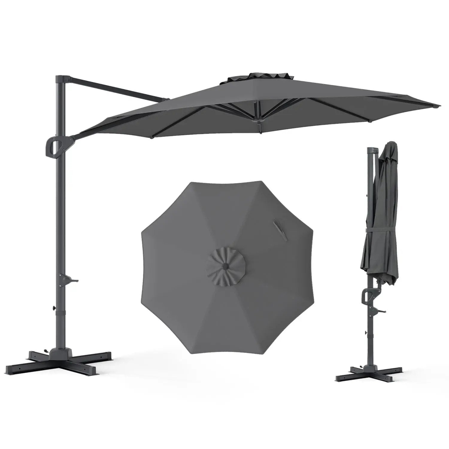 10 Feet Patio Cantilever Umbrella with Easy Tilt Adjustment by DirectDeals