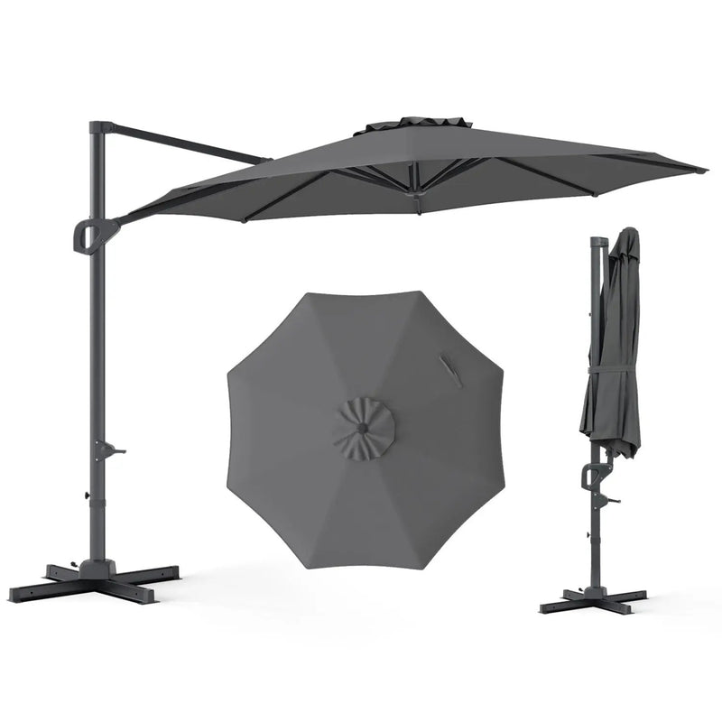 10 Feet Patio Cantilever Umbrella with Easy Tilt Adjustment by DirectDeals