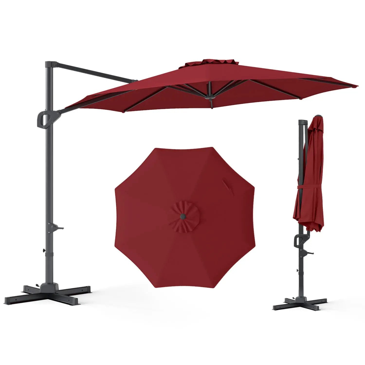 10 Feet Patio Cantilever Umbrella with Easy Tilt Adjustment by DirectDeals