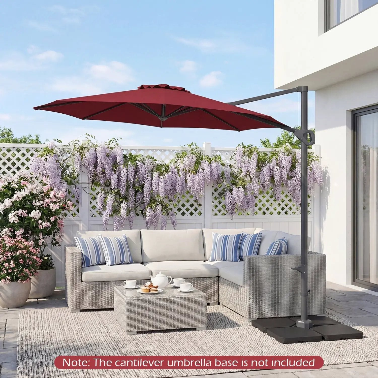10 Feet Patio Cantilever Umbrella with Easy Tilt Adjustment by DirectDeals