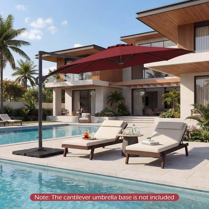10 Feet Patio Cantilever Umbrella with Easy Tilt Adjustment by DirectDeals