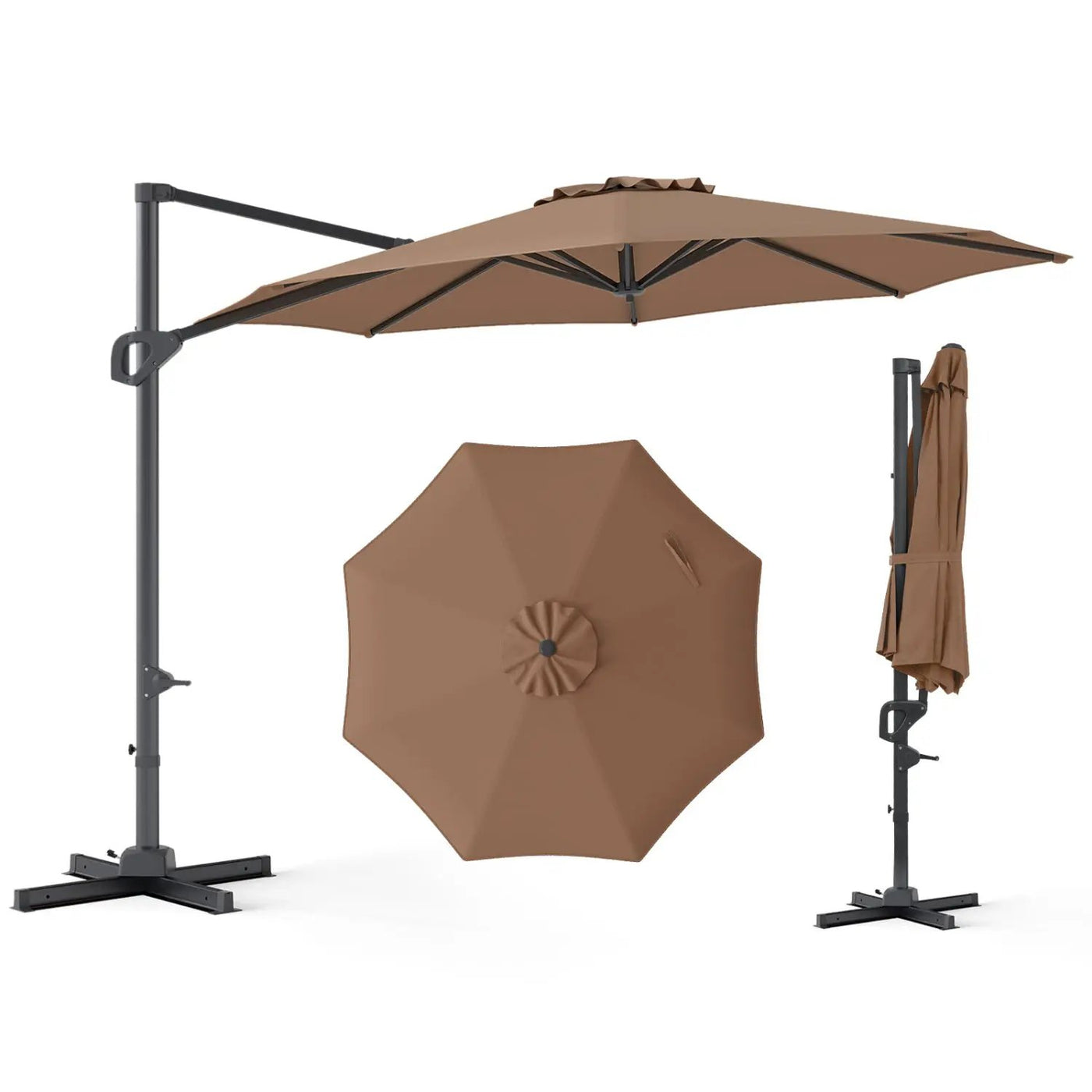 10 Feet Patio Cantilever Umbrella with Easy Tilt Adjustment by DirectDeals