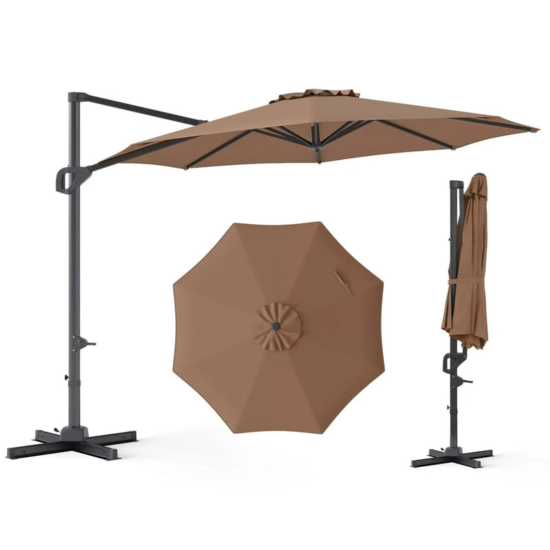 10 Feet Patio Cantilever Umbrella with Easy Tilt Adjustment by DirectDeals